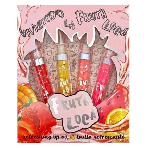 4pc Fruta Loca Refreshing Lip Oil Set NIB - Picture 1 of 4